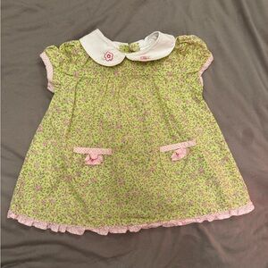 Vintage Peter Rabbit baby girl dress Beatrix potter embroidered collar flowers